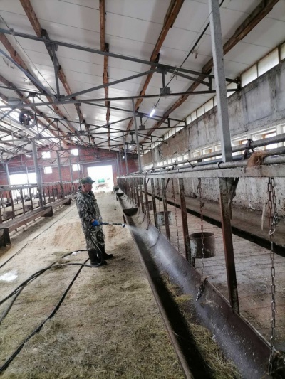 Специалисты Братской СББЖ проводят дезинфекцию животноводческих ферм